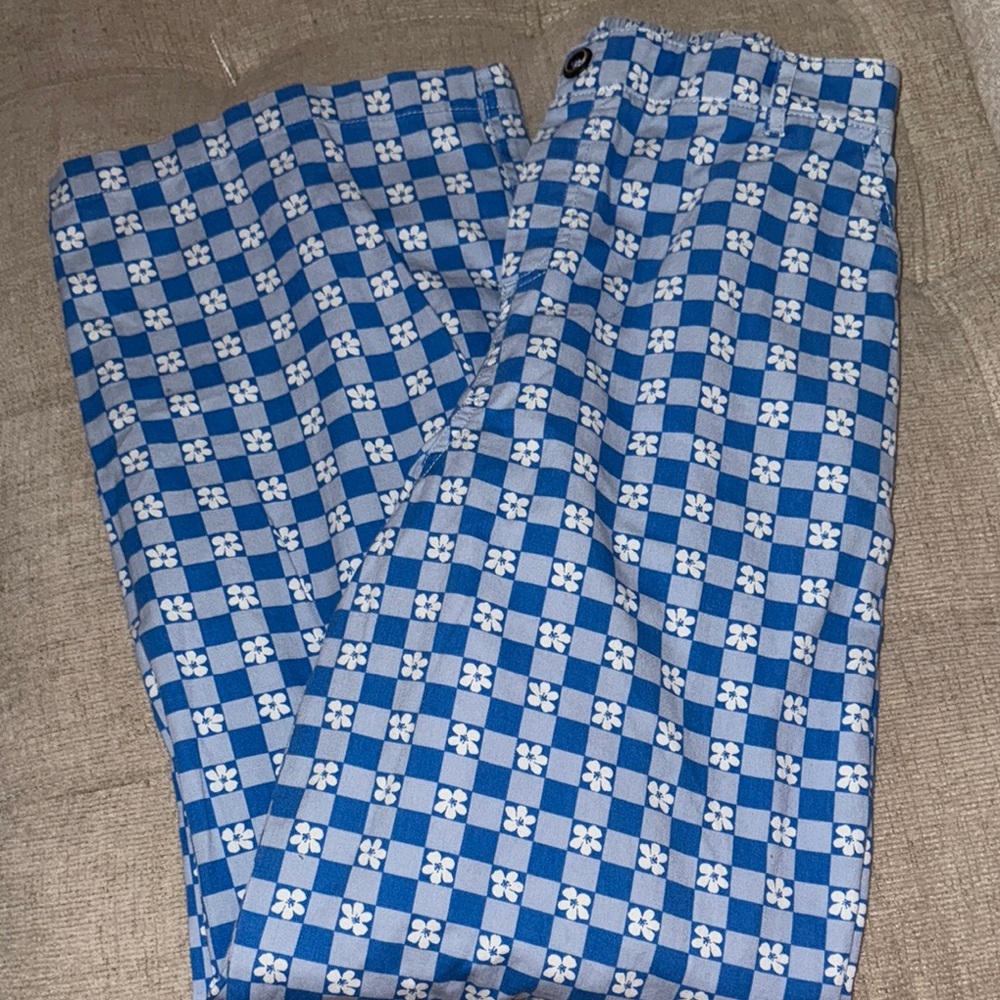 Wild Fable Blue Checkered Flare Jeans